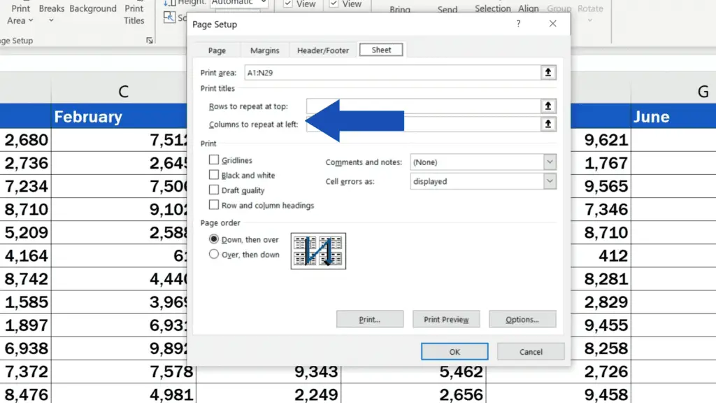 How to Set the Print Area in Excel - see a window