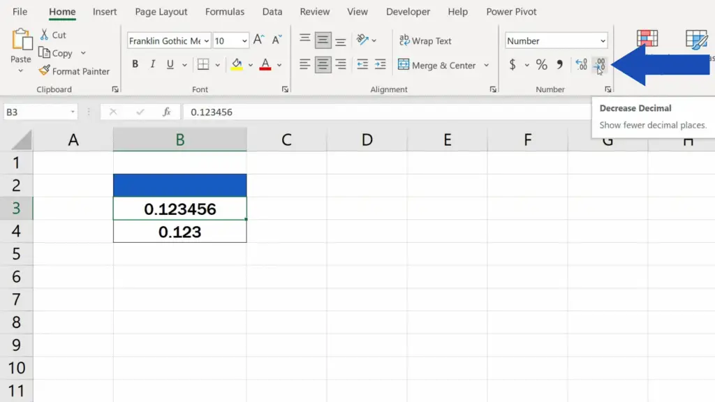 How to Change the Number of Decimal Places in Excel - Decrease Decimal