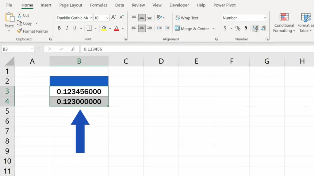 How to Change the Number of Decimal Places in Excel - Excel adds zeros to make up the count
