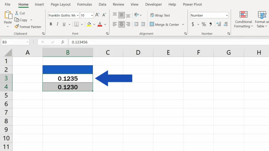 How to Change the Number of Decimal Places in Excel - The decimal places have been changed