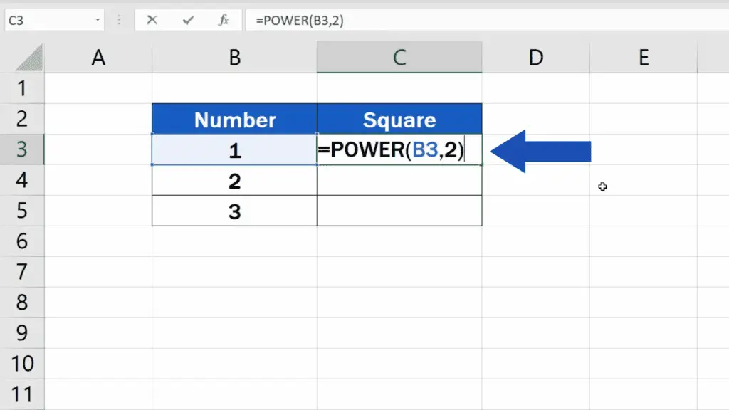 How to Square a Number in Excel - close the brackets