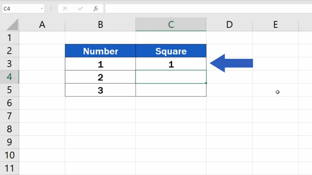 How to Square a Number in Excel - press Enter and here comes the result