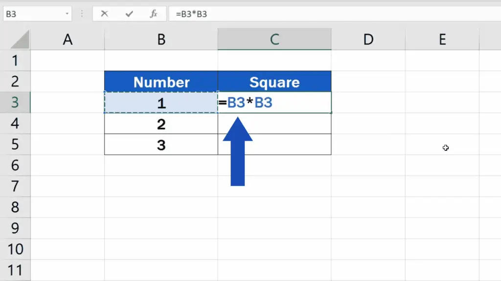 How to Square a Number in Excel - type in the asterisk