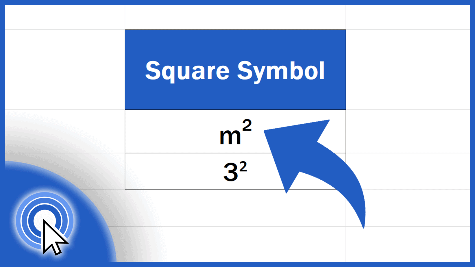 How to Write Square Symbol in Excel