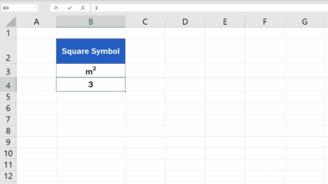 How to Write the Squared Symbol in Excel