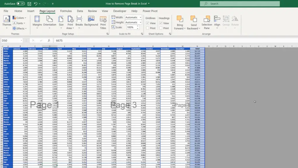 How to Remove a Page Break in Excel - All manually inserted page breaks have now been removed