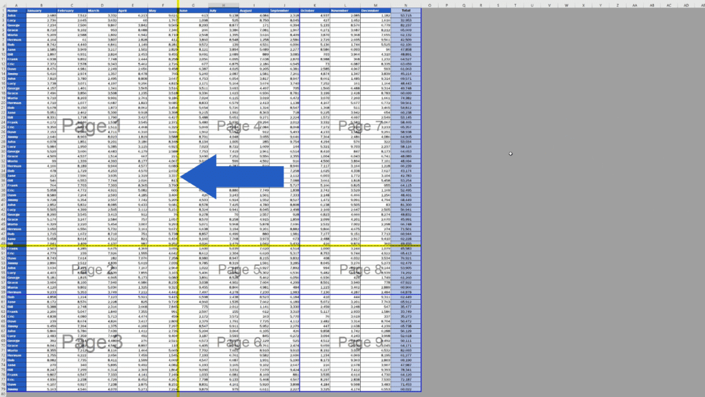 How to Remove a Page Break in Excel - blue dotted lines