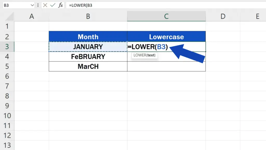 How to Change Capital Letters to Lowercase in Excel - close the brackets