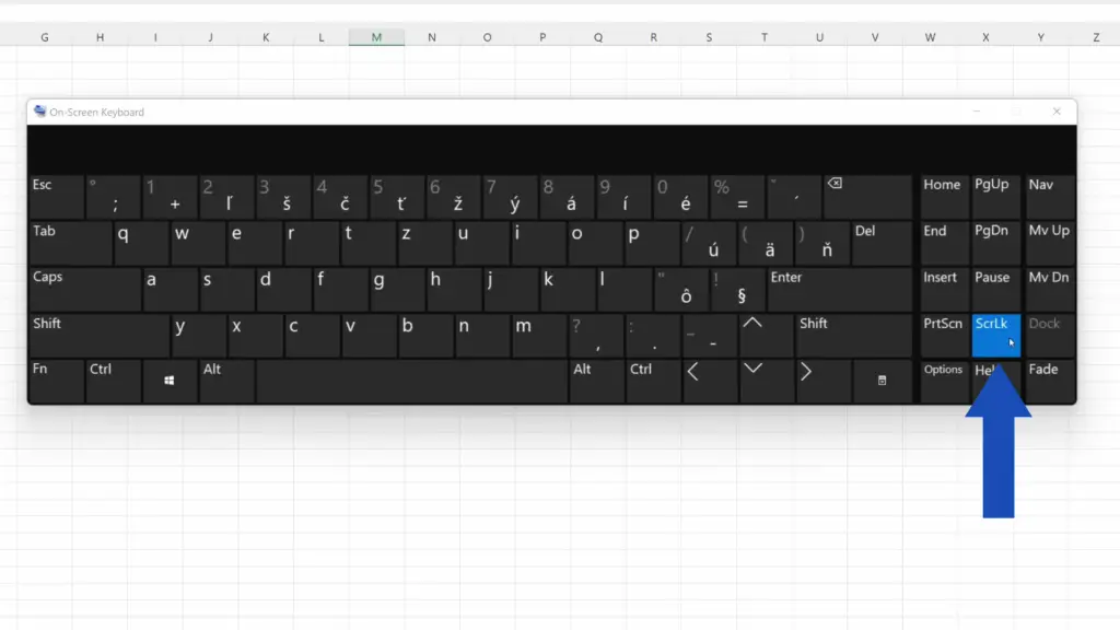 How to Fix Arrow Keys Not Working in Excel - click on the Scroll Lock key