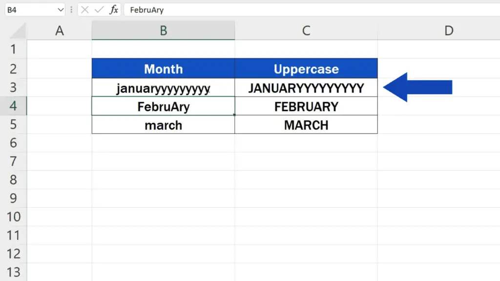 How to Change Lowercase to Uppercase in Excel - the change will be reflected in the converted text