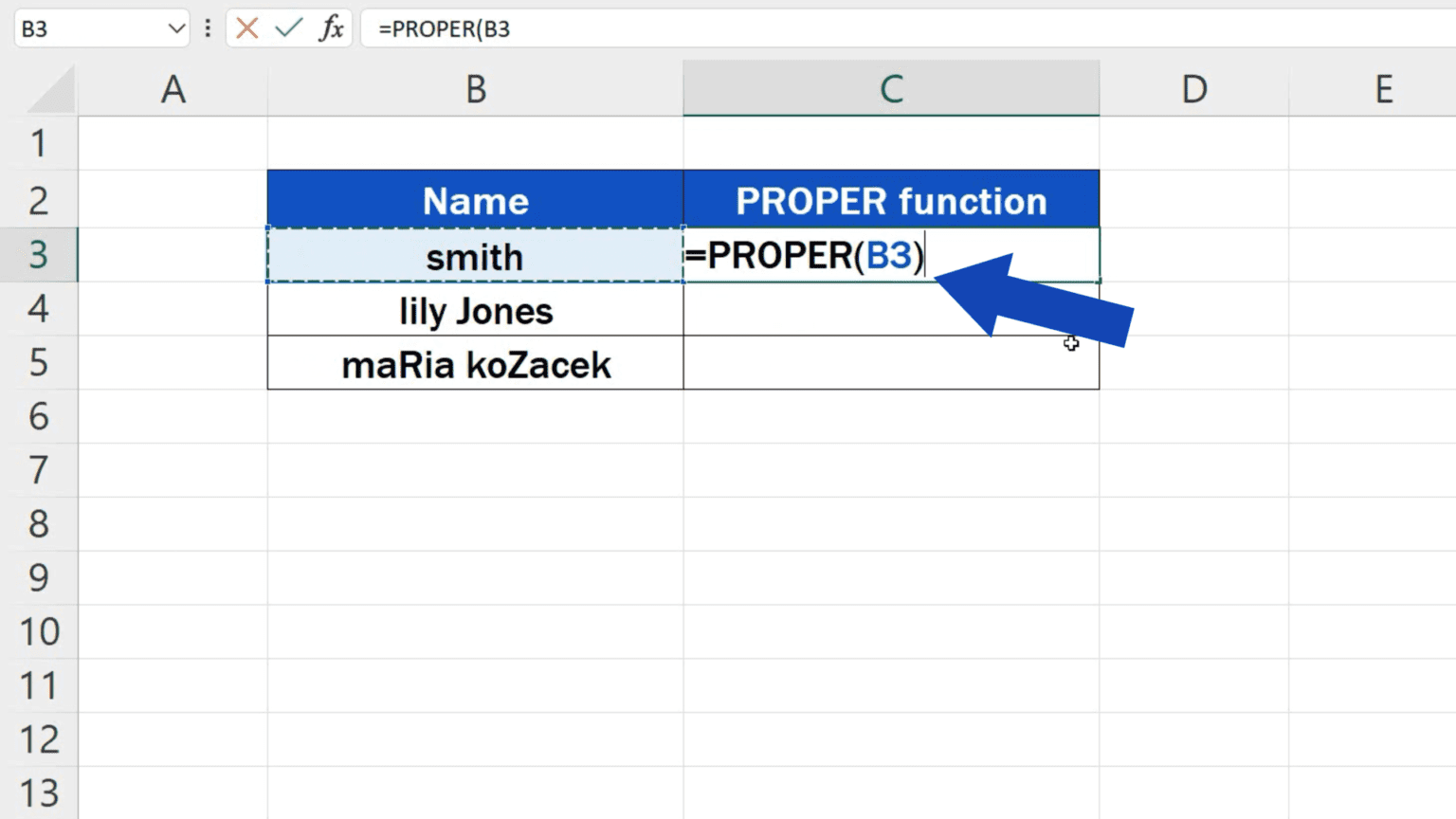 How to Capitalize First Letters in Excel