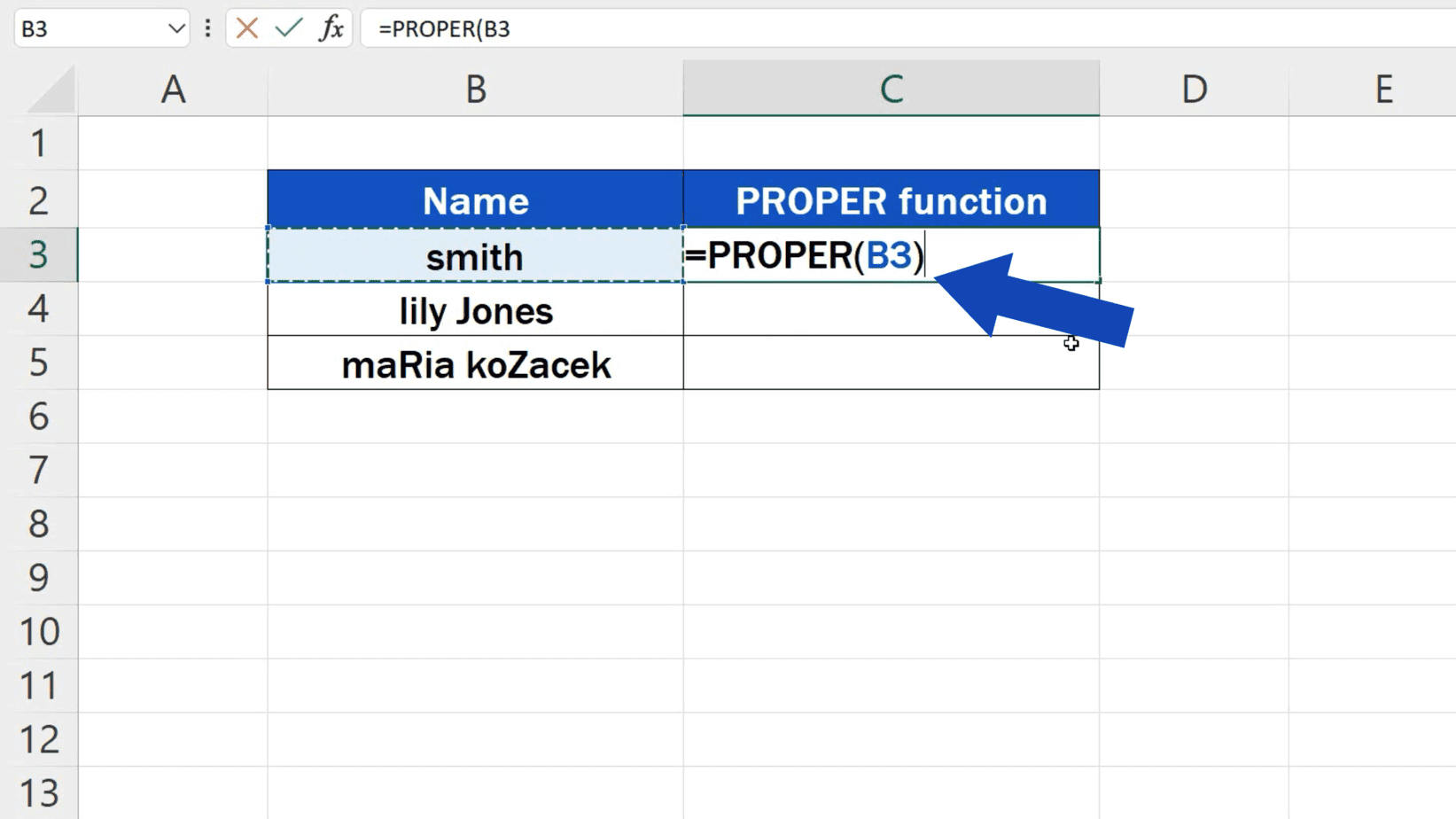 How to Capitalize First Letters in Excel