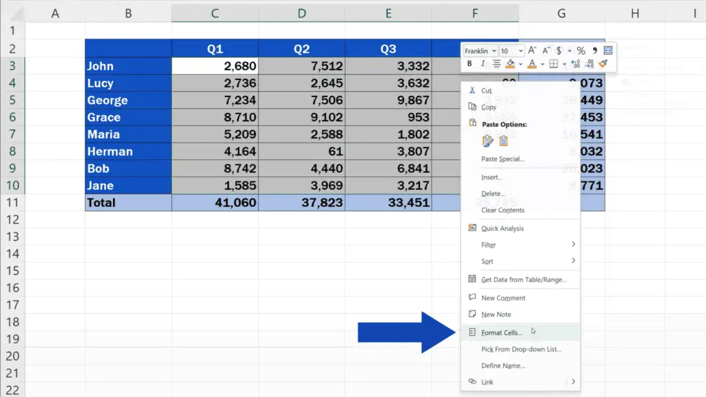 How to Hide Formulas in Excel - select format cells