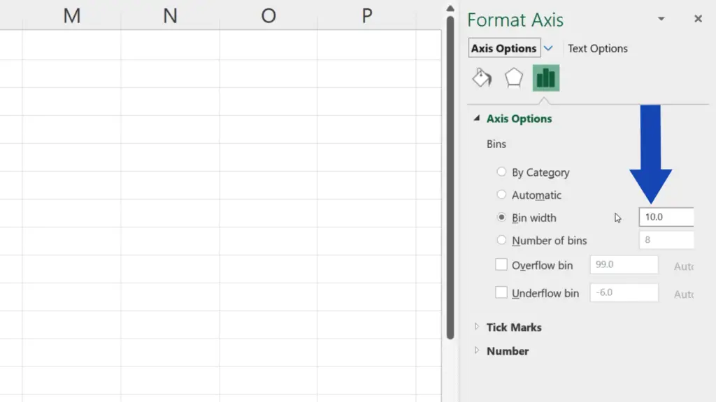 How to Make a Histogram in Excel - Rewrite the value to ten and press enter