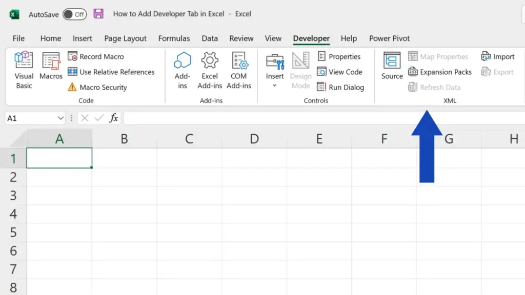 How to Add Developer Tab in Excel - The tab is enable