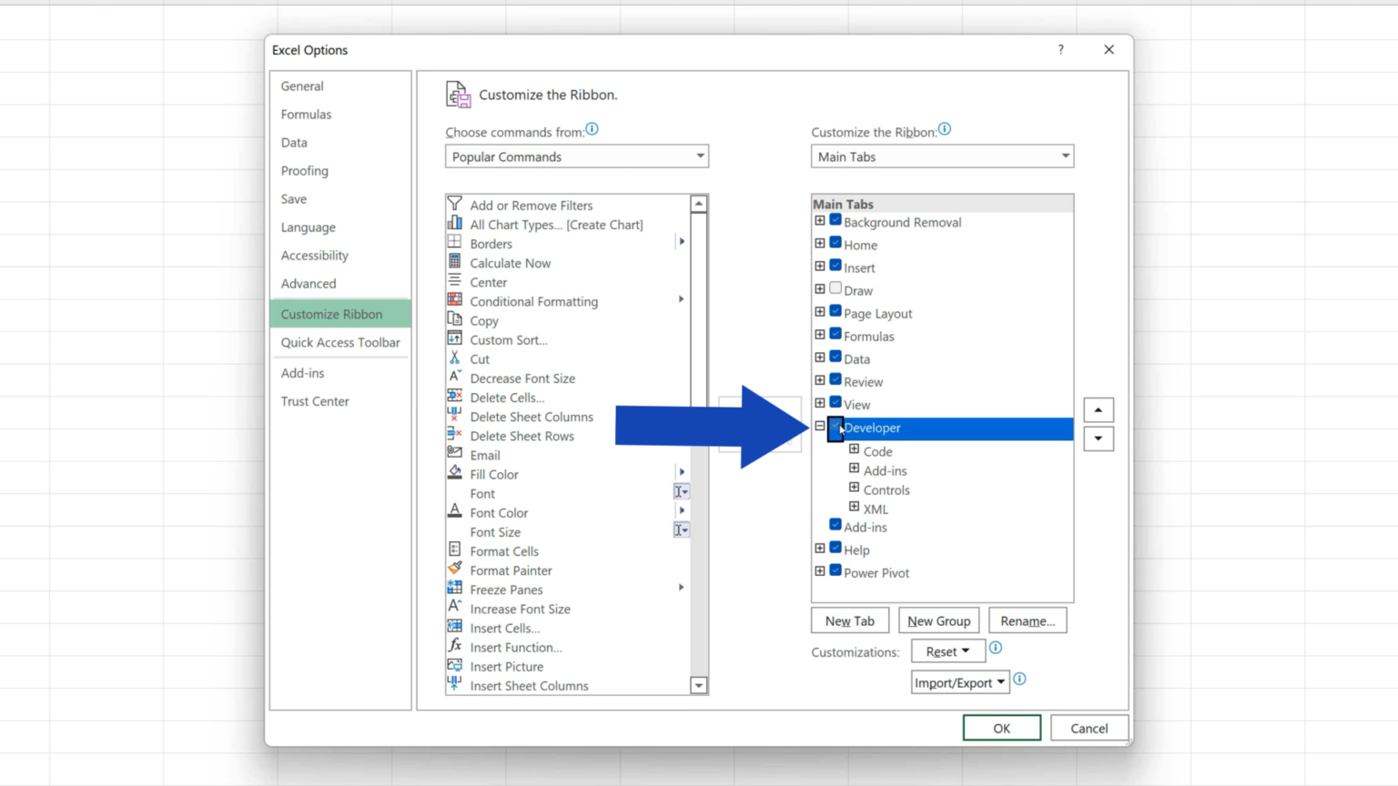 How to Add Developer Tab in Excel