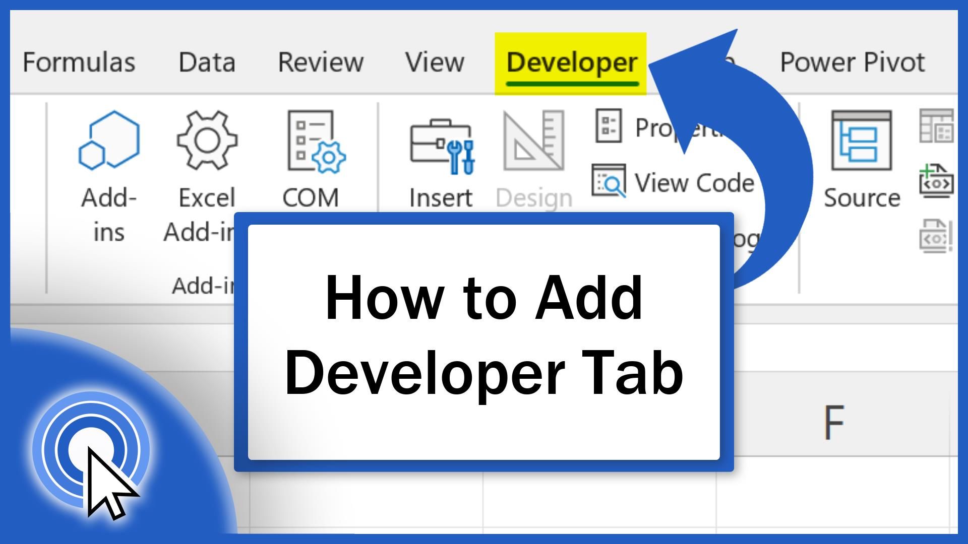 How to Add Developer Tab in Excel