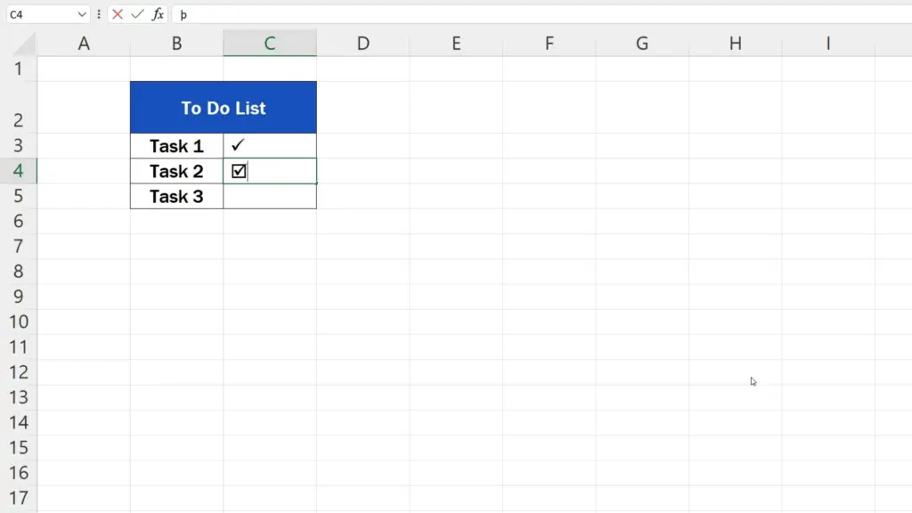 How to Insert Check Mark in Excel - Both symbols are in their places
