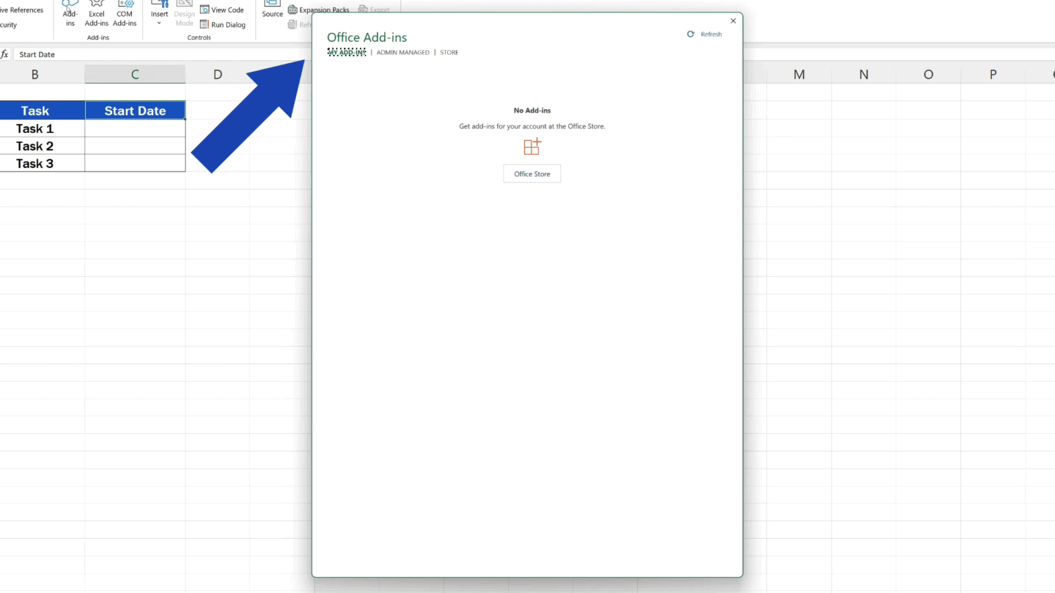 How to insert a calendar in excel