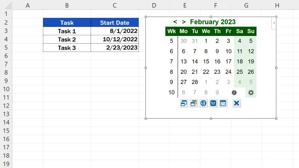 How to Insert a Calendar in Excel - We can use it for the rest of the table as well