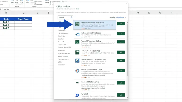 How to Insert a Calendar in Excel