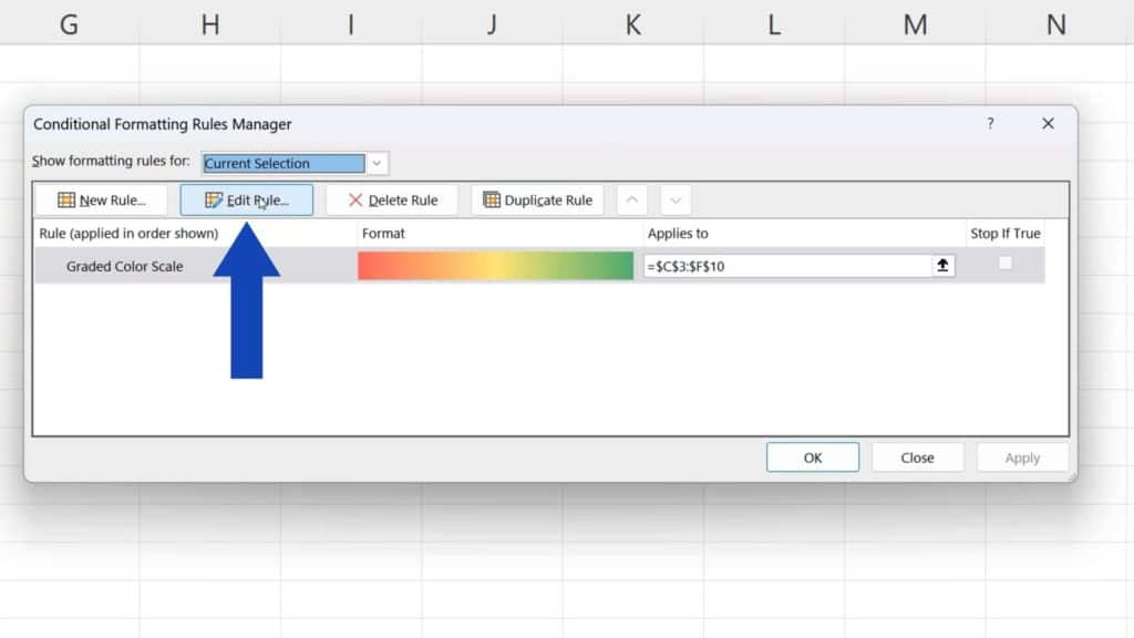 How to Create a Heat Map in Excel - click on Edit Rule