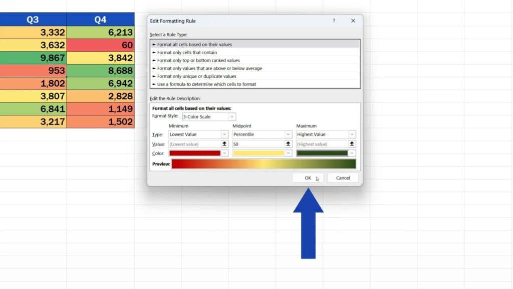 How to Create a Heat Map in Excel - press OK