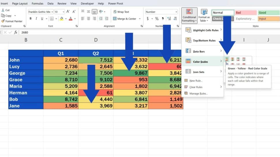 How to Create a Heat Map in Excel - How To Create A Heat Map In Excel The First Design 970x546 
