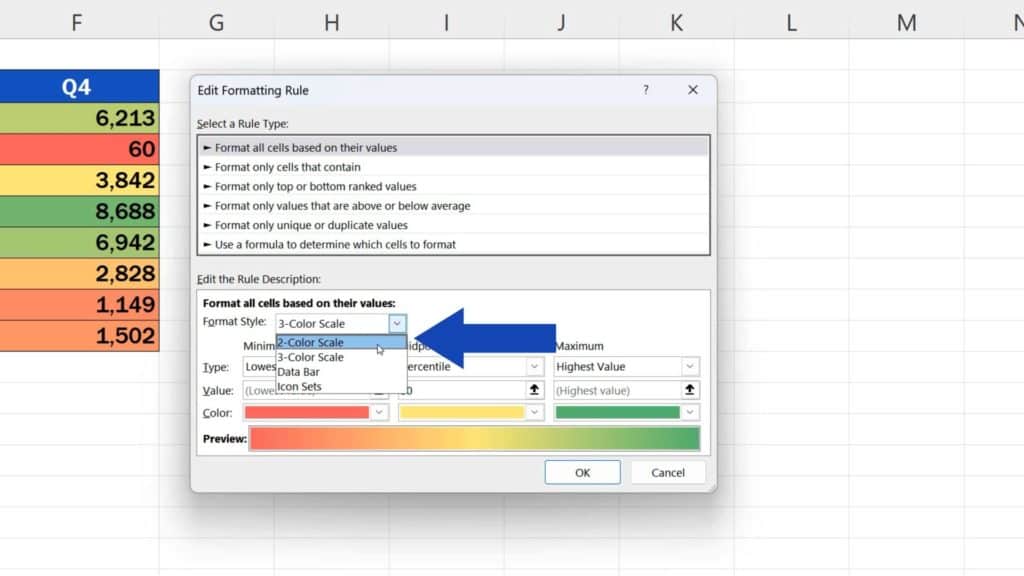 How to Create a Heat Map in Excel - three-colour or two-colour design