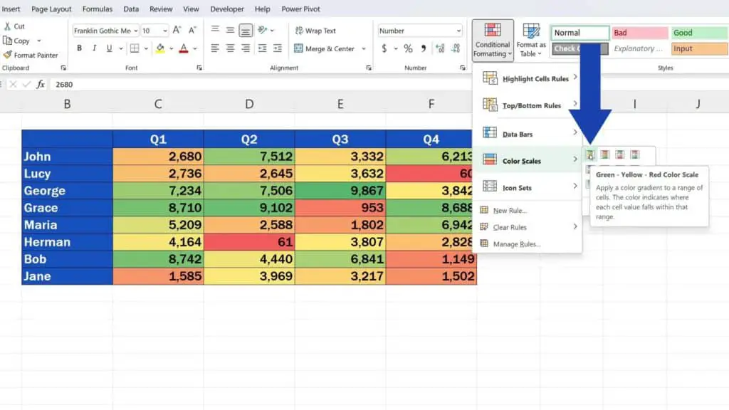 How to Create a Heat Map in Excel - we’ll use the first style