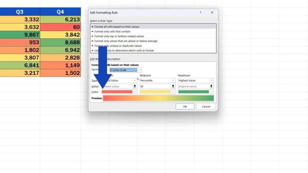 How to Create a Heat Map in Excel - you can exchange the colours in the heat map