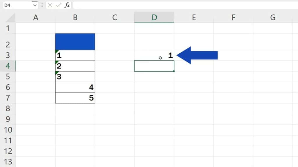 How to Convert Text to Number in Excel - we enter the number 1 to an empty cell