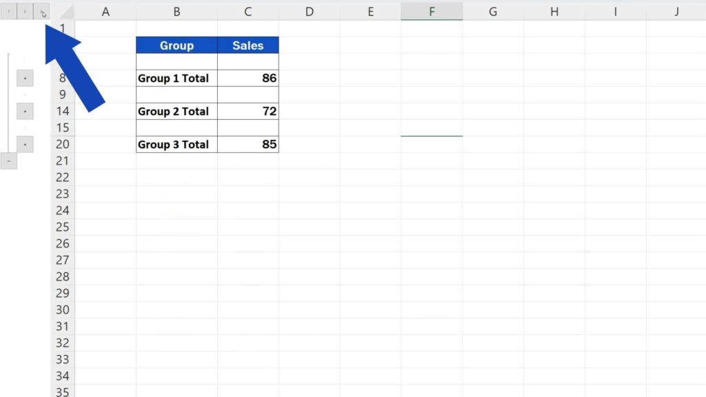 How to Group Rows in Excel - you can use numbers on the top to expand or collapse whole levels of groups