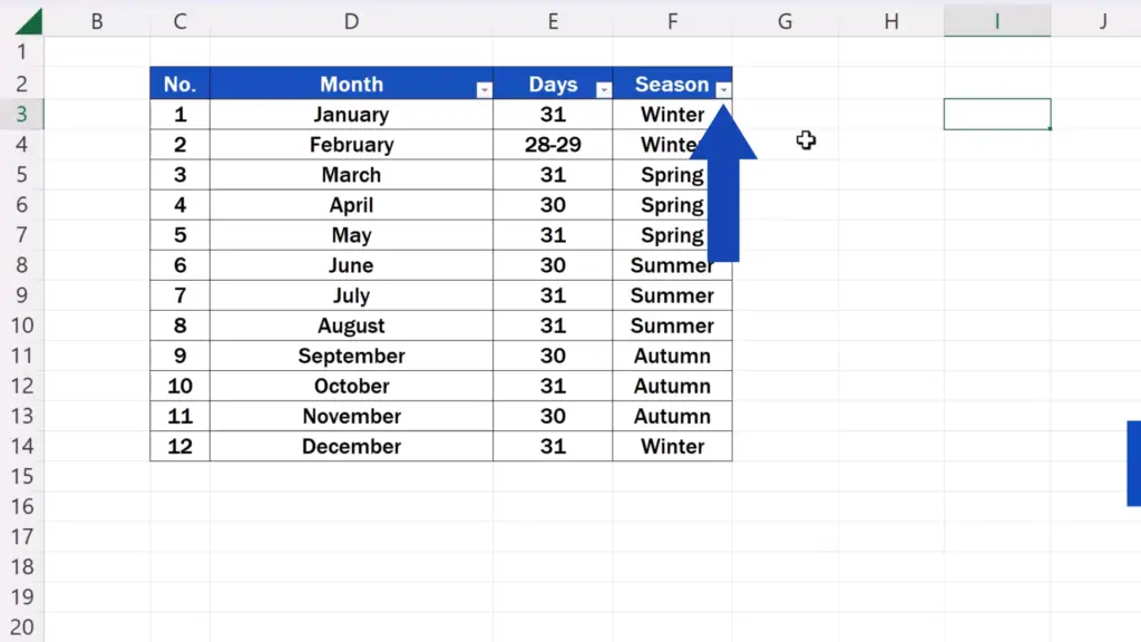 Shortcut Key for Filter in Excel - see the filter