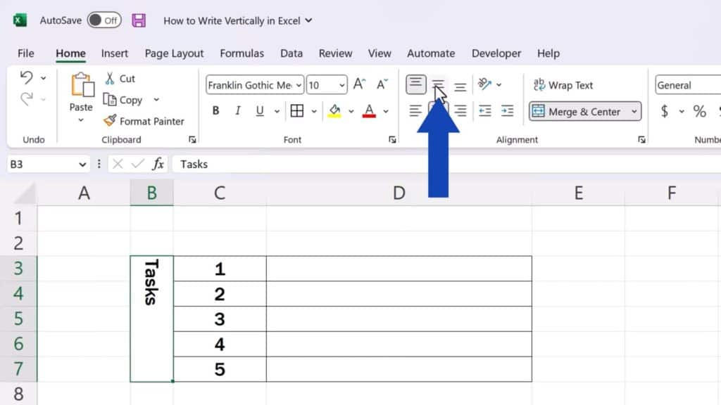 How to Write Vertically in Excel - text can be aligned in any way you need