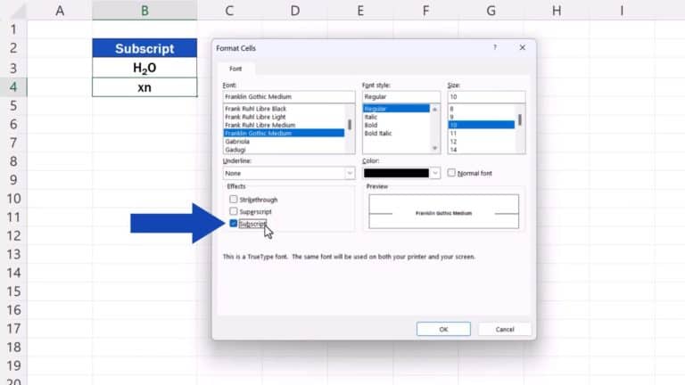 How to Add Subscript in Excel (the Simplest Way) - EasyClick ...