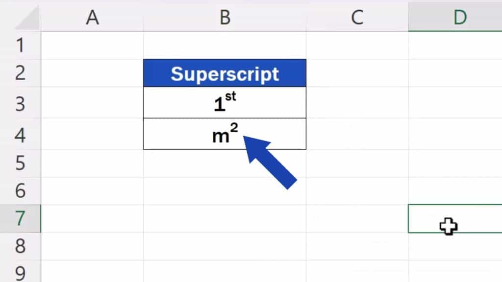 How to Add Superscript in Excel - Superscript shows in the cell 