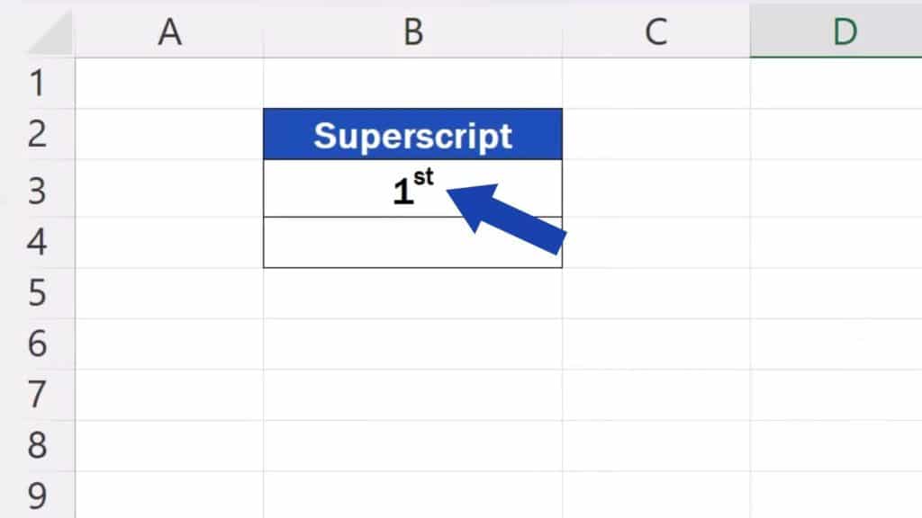How to Add Superscript in Excel -  Superscript shows in the cell just as we wanted