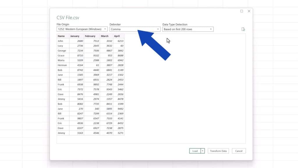 How to Convert CSV to Excel - The separator set here is ‘Comma’