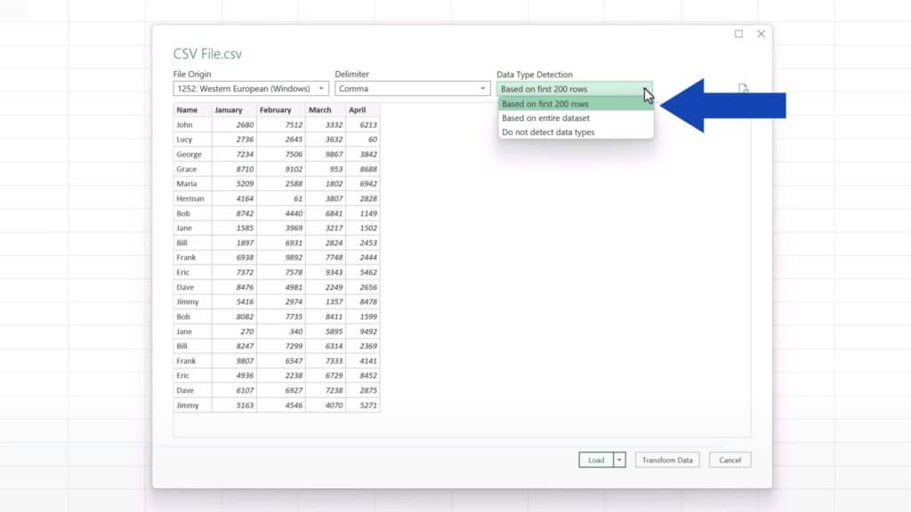 How to Convert CSV to Excel - change the settings based on which Excel detects data types