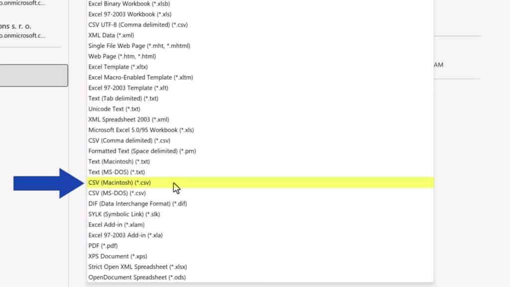 How to Convert Excel to CSV -  ‘CSV (Macintosh)’ Type