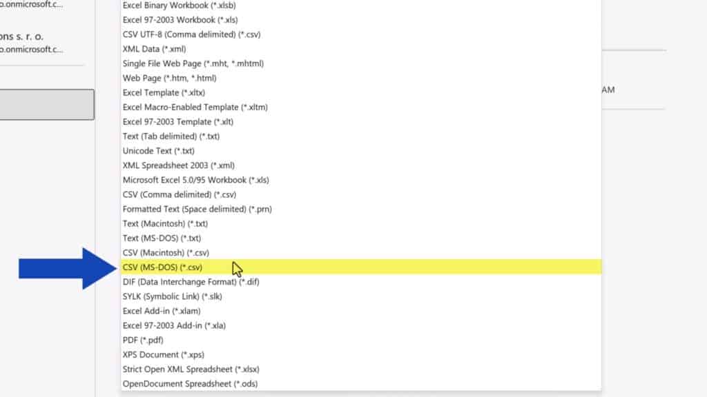 How to Convert Excel to CSV - CSV File Type for MS-DOS