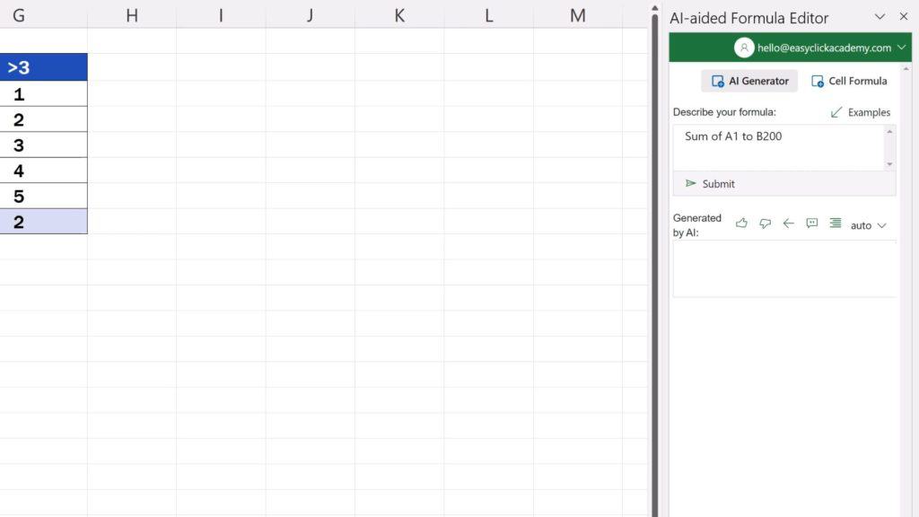 How to Create Excel Formulas with AI - can see everything we worked with just a while ago