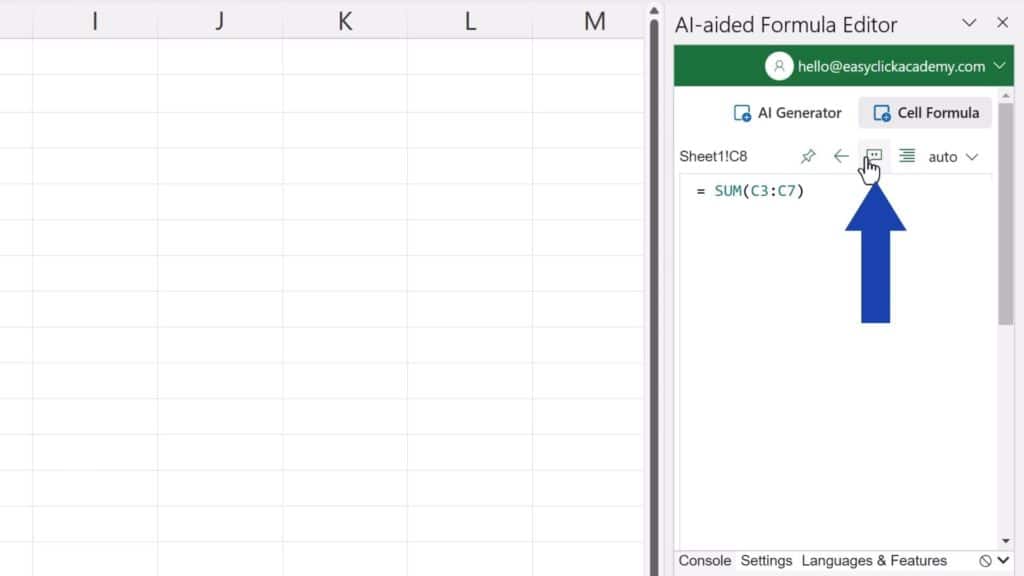 No Stress About Excel Formulas – Let AI Explain - press speach bubble button