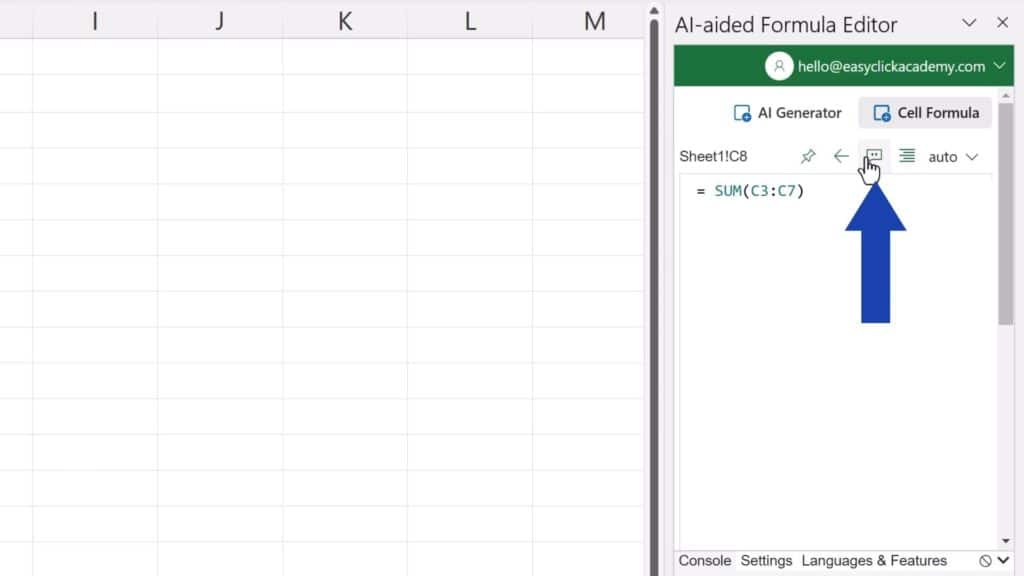 No Stress About Excel Formulas – Let AI Explain - press speach bubble button