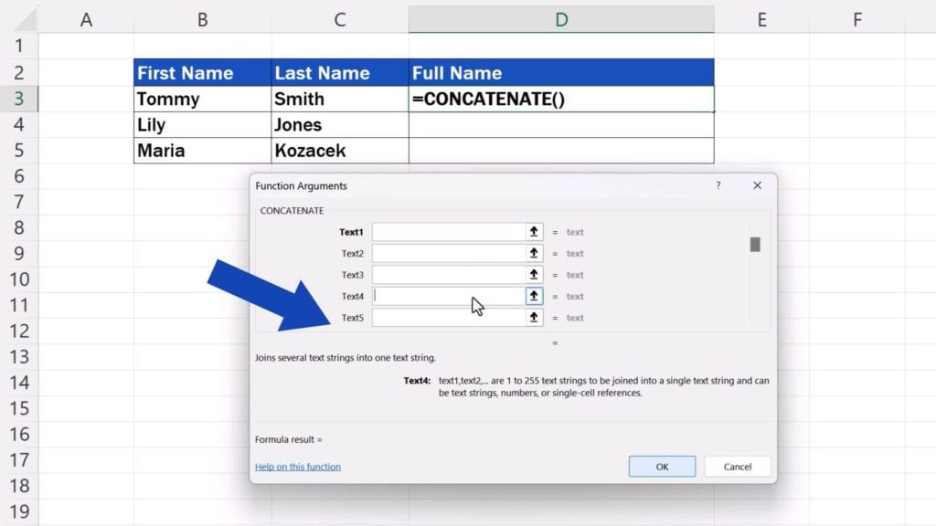 How to Concatenate in Excel - concatenate more data items