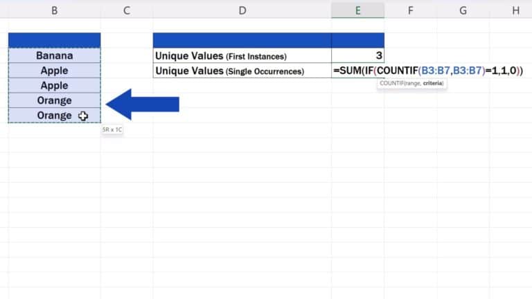 How to Count Unique Values in Excel