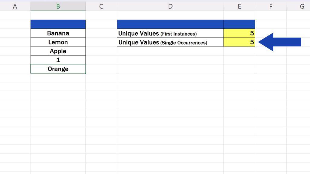 How to Count Unique Values in Excel - these formulas work with number values