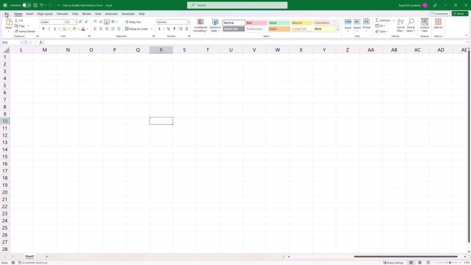 How to Enable Dark Mode in Excel (The Ultimate Guide) - EasyClick ...