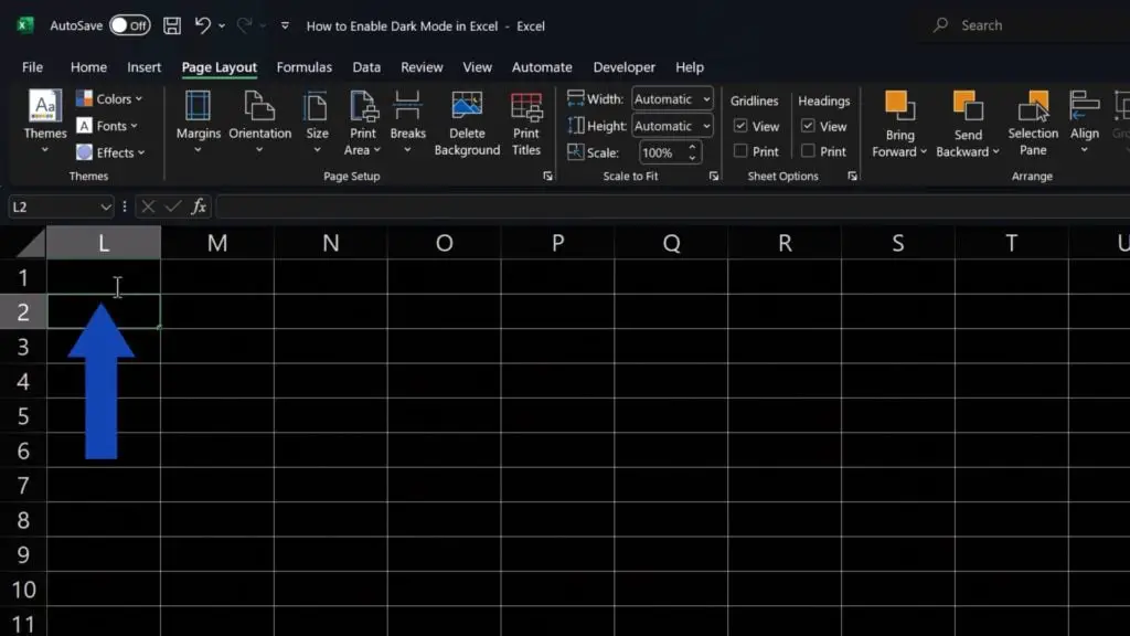How to Enable Dark Mode in Excel - the font colour is the same black as the worksheet